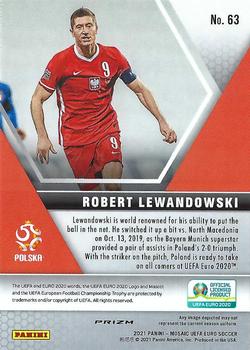 2021 Panini Mosaic UEFA EURO 2020 - Mosaic Reactive Red #63 Robert Lewandowski Back