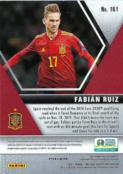 2021 Panini Mosaic UEFA EURO 2020 - Mosaic Reactive Red #161 Fabian Ruiz Back