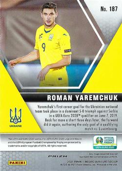 2021 Panini Mosaic UEFA EURO 2020 - Mosaic Reactive Red #187 Roman Yaremchuk Back