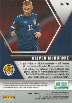 2021 Panini Mosaic UEFA EURO 2020 - Red Pulsar #78 Oliver McBurnie Back