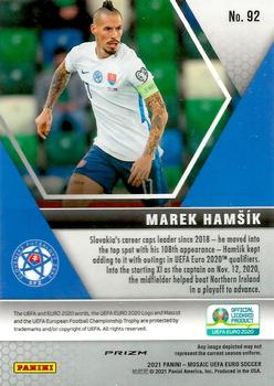2021 Panini Mosaic UEFA EURO 2020 - Red Pulsar #92 Marek Hamsik Back
