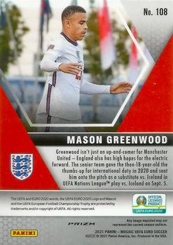 2021 Panini Mosaic UEFA EURO 2020 - Red Pulsar #108 Mason Greenwood Back