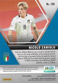 2021 Panini Mosaic UEFA EURO 2020 - Red Pulsar #139 Nicolo Zaniolo Back