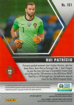 2021 Panini Mosaic UEFA EURO 2020 - Red Pulsar #151 Rui Patricio Back