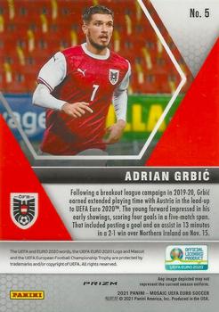 2021 Panini Mosaic UEFA EURO 2020 - Silver #5 Adrian Grbic Back
