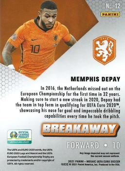 2021 Panini Mosaic UEFA EURO 2020 - Breakaway #12 Memphis Depay Back