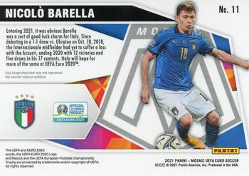 2021 Panini Mosaic UEFA EURO 2020 - Give and Go #11 Nicolo Barella Back