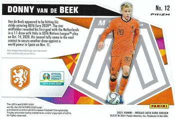 2021 Panini Mosaic UEFA EURO 2020 - Give and Go Mosaic #12 Donny van de Beek Back