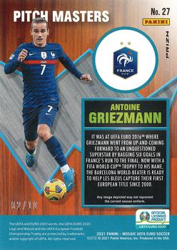 2021 Panini Mosaic UEFA EURO 2020 - Pitch Masters Mosaic Gold #27 Antoine Griezmann Back