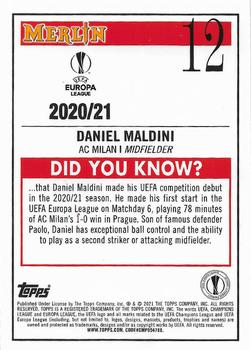 2020-21 Merlin Chrome UEFA Champions League - Aqua Prism #12 Daniel Maldini Back