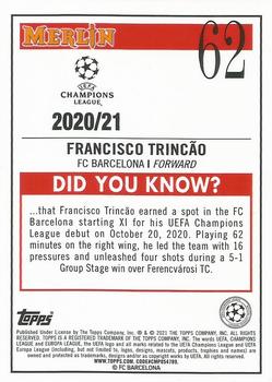 2020-21 Merlin Chrome UEFA Champions League - Aqua Prism #62 Francisco Trincão Back