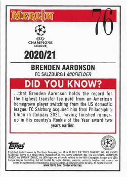 2020-21 Merlin Chrome UEFA Champions League - Aqua Prism #76 Brenden Aaronson Back