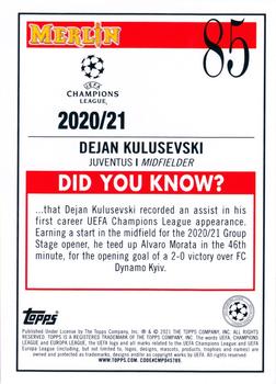 2020-21 Merlin Chrome UEFA Champions League - Aqua Prism #85 Dejan Kulusevski Back