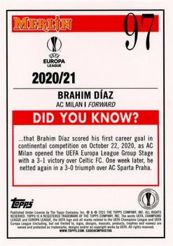 2020-21 Merlin Chrome UEFA Champions League - Aqua Prism #97 Brahim Díaz Back
