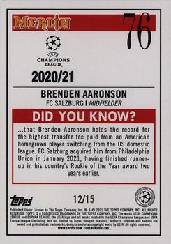 2020-21 Merlin Chrome UEFA Champions League - Black #76 Brenden Aaronson Back
