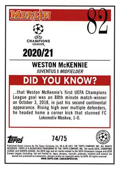2020-21 Merlin Chrome UEFA Champions League - Blue #82 Weston McKennie Back