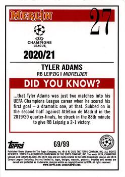 2020-21 Merlin Chrome UEFA Champions League - Green #27 Tyler Adams Back
