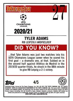 2020-21 Merlin Chrome UEFA Champions League - Red Wave #27 Tyler Adams Back