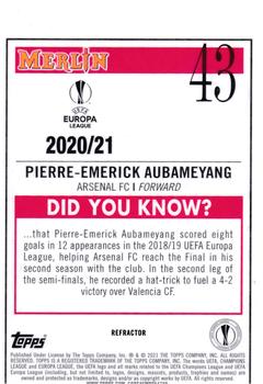 2020-21 Merlin Chrome UEFA Champions League - Refractor #43 Pierre-Emerick Aubameyang Back