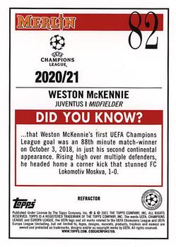 2020-21 Merlin Chrome UEFA Champions League - Refractor #82 Weston McKennie Back