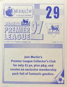 1996-97 Merlin's Premier League 97 #29 Brian Little Back