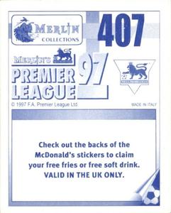 1996-97 Merlin's Premier League 97 #407 Regi Blinker Back