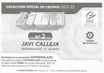2021-22 Panini LaLiga Santander Este Stickers #2 Javi Calleja Back