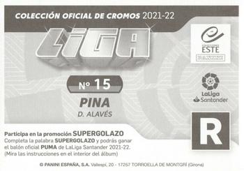 2021-22 Panini LaLiga Santander Este Stickers #15 Tomas Pina Back