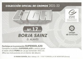 2021-22 Panini LaLiga Santander Este Stickers #17 Borja Sainz Back