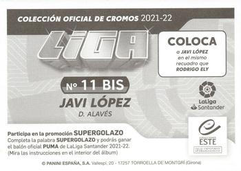 2021-22 Panini LaLiga Santander Este Stickers #11 BIS Javi López Back