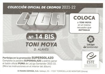 2021-22 Panini LaLiga Santander Este Stickers #14 BIS Toni Moya Back