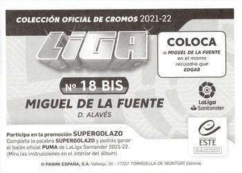 2021-22 Panini LaLiga Santander Este Stickers #18 BIS Miguel De la Fuente Back