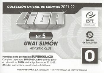 2021-22 Panini LaLiga Santander Este Stickers #5 Unai Simon Back