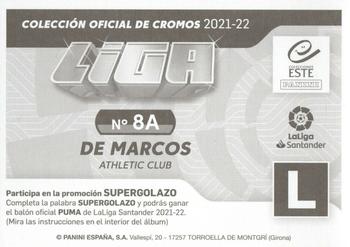 2021-22 Panini LaLiga Santander Este Stickers #8A Oscar De Marcos Back