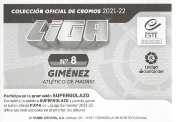 2021-22 Panini LaLiga Santander Este Stickers #8 Jose Maria Giménez Back
