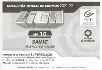 2021-22 Panini LaLiga Santander Este Stickers #10 Stefan Savic Back