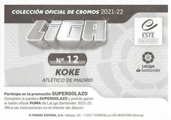 2021-22 Panini LaLiga Santander Este Stickers #12 Koke Back