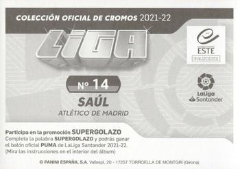 2021-22 Panini LaLiga Santander Este Stickers #14 Saul Niguez Back