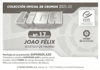2021-22 Panini LaLiga Santander Este Stickers #17 Joao Félix Back