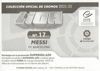 2021-22 Panini LaLiga Santander Este Stickers #17 Messi Back