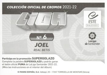 2021-22 Panini LaLiga Santander Este Stickers #6 Joel Robles Back