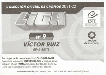 2021-22 Panini LaLiga Santander Este Stickers #9 Víctor Ruiz Back
