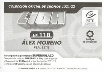 2021-22 Panini LaLiga Santander Este Stickers #11B Álex Moreno Back