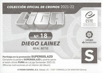 2021-22 Panini LaLiga Santander Este Stickers #18 Diego Lainez Back