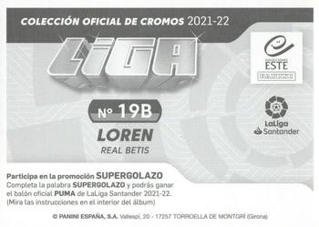 2021-22 Panini LaLiga Santander Este Stickers #19B Loren Back