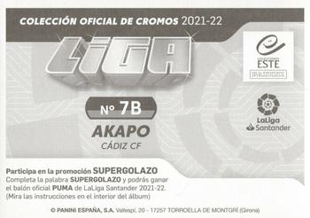 2021-22 Panini LaLiga Santander Este Stickers #7B Akapo Back