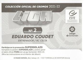 2021-22 Panini LaLiga Santander Este Stickers #2 Eduardo Coudet Back