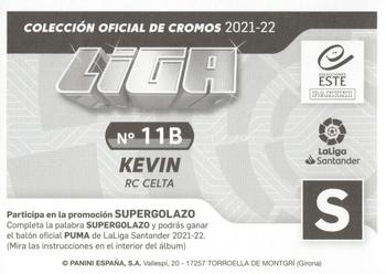 2021-22 Panini LaLiga Santander Este Stickers #11B Kevin Vazquez Back
