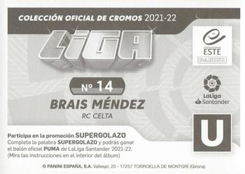 2021-22 Panini LaLiga Santander Este Stickers #14 Brais Méndez Back
