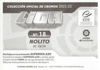 2021-22 Panini LaLiga Santander Este Stickers #18 Nolito Back